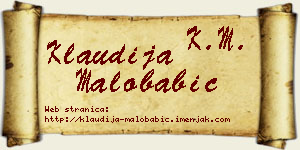Klaudija Malobabić vizit kartica